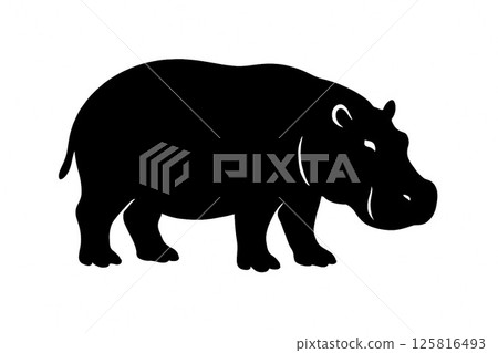 強大的河馬剪影藝術 125816493
