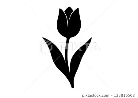 Simple tulip silhouette Simple tulip silhouette 125816508