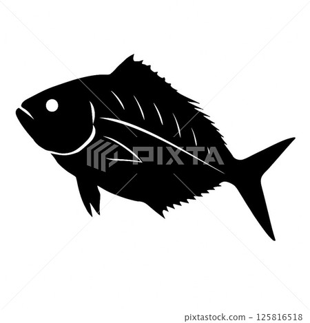 Horse mackerel dried fish silhouette art 125816518