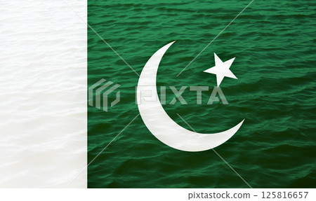 Waving flag of Pakistan symbolizing independence, national pride, and celebration. The vibrant green and white colors reflect success, unity, and holiday spirit. Pakistan national days Waving flag of Pakistan symbolizing independence, national pride, and celebration. The vibrant green and white colors reflect success, unity, and holiday spirit. Pakistan national days 125816657