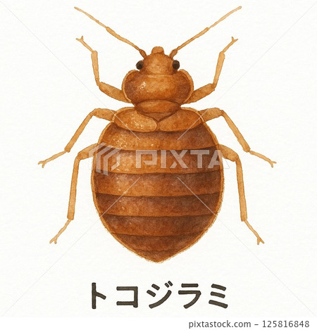 臭蟲的水彩插圖 125816848