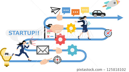 Illustration of starting a new business 125818102