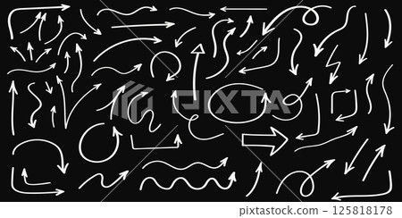 Line hand drawn brush marker underline, highlight, star element set Line hand drawn brush marker underline, highlight, star element set 125818178