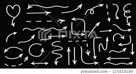 Line hand drawn brush marker underline, highlight, star element set Line hand drawn brush marker underline, highlight, star element set 125818180