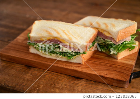 Prosciutto and Mizuna Sandwich Prosciutto and Mizuna Sandwich 125818363