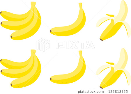 成熟的香蕉向量插圖集 成熟的香蕉向量插圖集 125818555