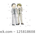 Wedding illustration (age difference marriage between men) 125818608