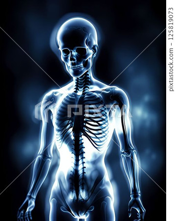 Realistic X-ray style human body illustration 125819073