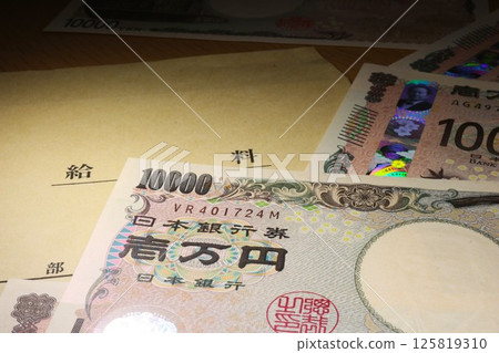 Pay envelope as thumbnail for article about money 125819310