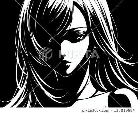 Beautiful women's profile 125819694