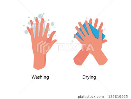 Hand washing and Hand Cleaning Stock Illustration. Hand washing and Hand Cleaning Stock Illustration. 125819925