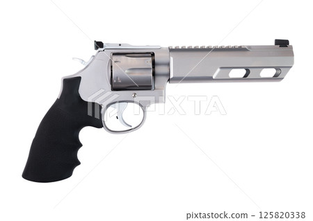 Revolver on white background. Firearms concept Revolver on white background. Firearms concept 125820338
