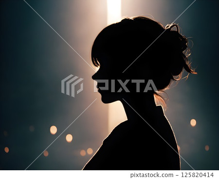 beautiful woman silhouette 125820414