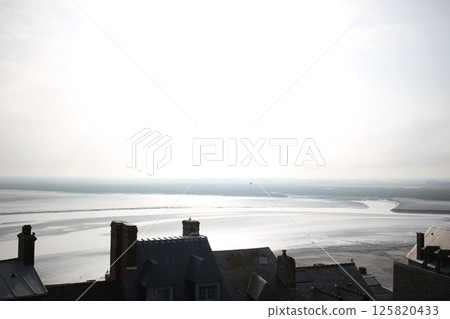 法國,諾曼第,低潮,高潮,鹽沼 法國,諾曼第,低潮,高潮,鹽沼 125820433