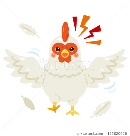 Angry chicken illustration 125820626