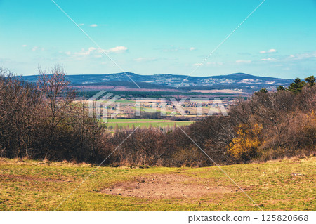 View from above of Tihany peninsula and Balaton lake on a sunny day View from above of Tihany peninsula and Balaton lake on a sunny day 125820668