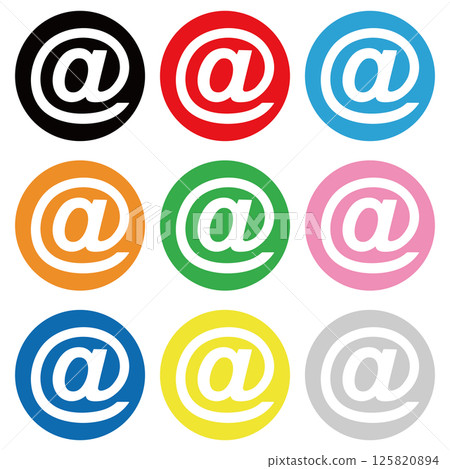 At sign button set 125820894