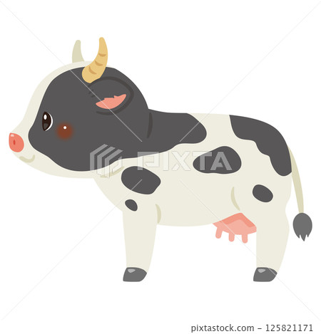 乳牛的側面插圖 乳牛的側面插圖 125821171
