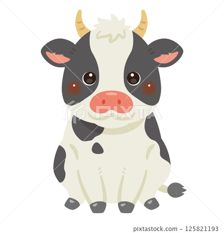 Illustration of a sitting cow Illustration of a sitting cow 125821193