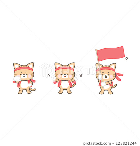 棕色虎斑貓為紅隊加油 棕色虎斑貓為紅隊加油 125821244