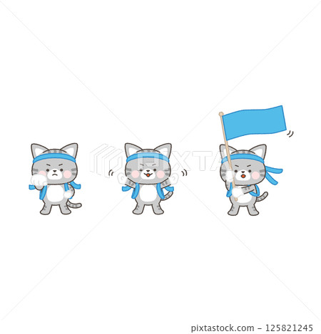 Tabby Cat 藍隊啦啦隊套裝 125821245