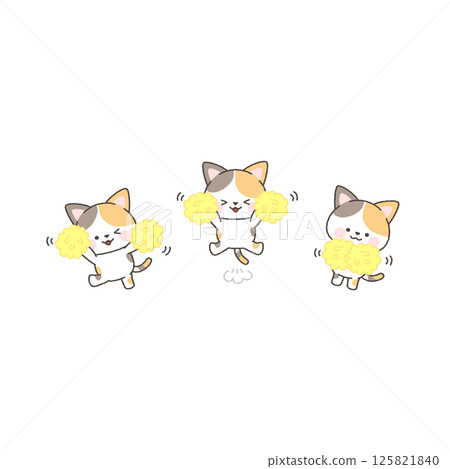 Calico cat cheerleader yellow set Calico cat cheerleader yellow set 125821840
