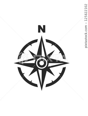 Compass icon on a white background. Vector illustration stock illustration 125822102