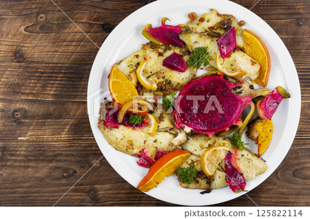 Roasted fish fillet Pangasius. 125822114
