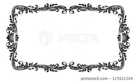Filigree Heraldic Crest Motif Floral Pattern Frame Filigree Heraldic Crest Motif Floral Pattern Frame 125822184