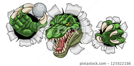 Crocodile Dinosaur Alligator Golf Sports Mascot Crocodile Dinosaur Alligator Golf Sports Mascot 125822186