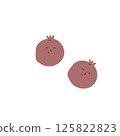 Cute cartoon blueberries with smiling faces in flat vector style minimalist fruit illustration 125822823