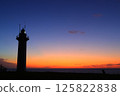 Landscape with a lighthouse at dusk 125822838