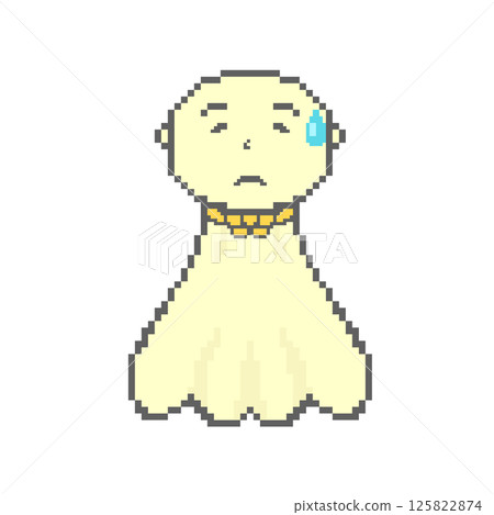 出汗的 Teru Teru Bouzu_像素藝術（黃色） 125822874