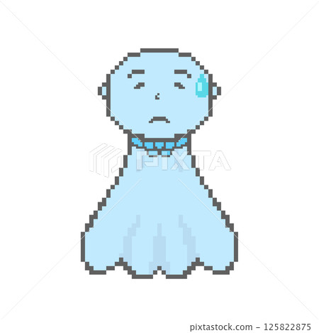 出汗的 Teru Teru Bouzu_Pixel Art（藍色） 125822875