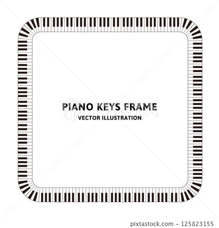 Simple piano keyboard vector illustration: square frame material 125823155
