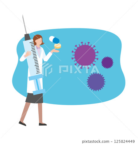 Woman fighting a virus 125824449
