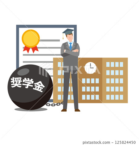 A man struggling to repay his student loans 125824450