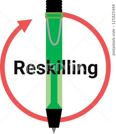 Reskilling graphic material illustration Reskilling graphic material illustration 125825484