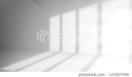 White empty room interior with window shadow 125825490