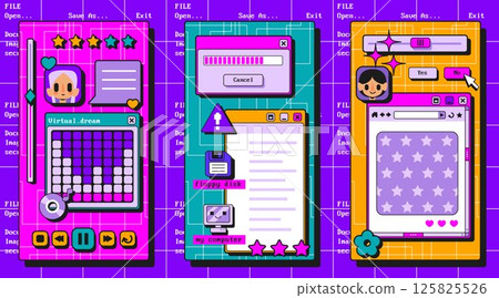 Retro user interface windows collection 125825526