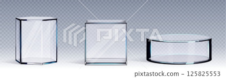 Glass museum display cases 125825553