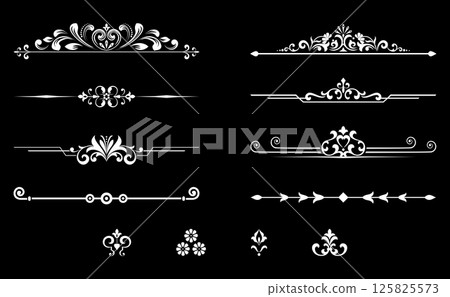 Vintage set. Floral elements for design monograms, invitations, frames, menus and labels. Graphic design of the website, cafes, boutiques, hotels, wedding invitations. 125825573