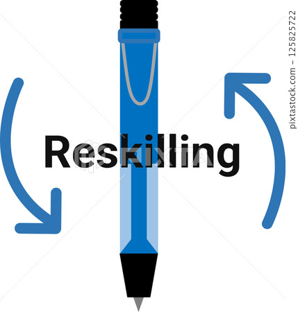 再培訓圖形材料插圖 125825722