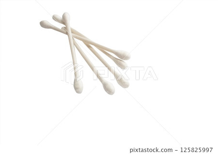 Cotton cleaning swabs isolated on white background 125825997
