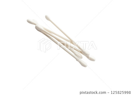 Cotton cleaning swabs isolated on white background Cotton cleaning swabs isolated on white background 125825998