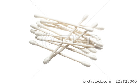 Cotton cleaning swabs isolated on white background Cotton cleaning swabs isolated on white background 125826000