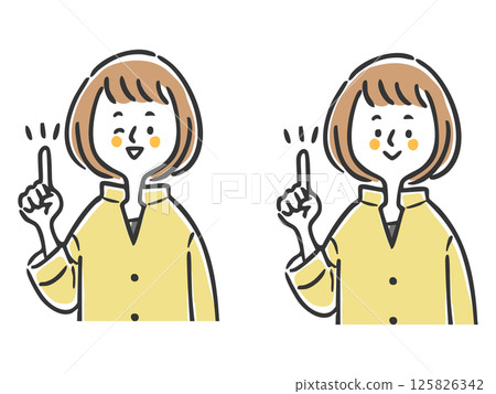 女人解釋要點，上身，向量圖 125826342