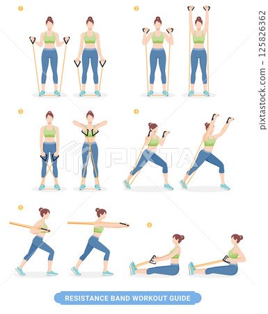 Resistance band exercises workout for women 125826362