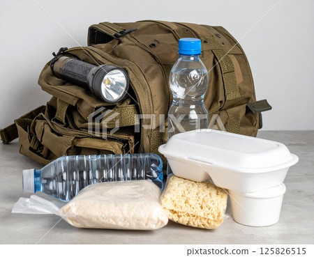 Flashlights and food for emergencies 125826515