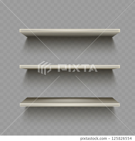 Wooden Shelves with Shadow Vector 125826554